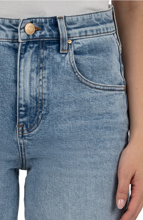 Kut From The Kloth Meg Frayed High Waist Ankle Wide Leg Jeans In Blue