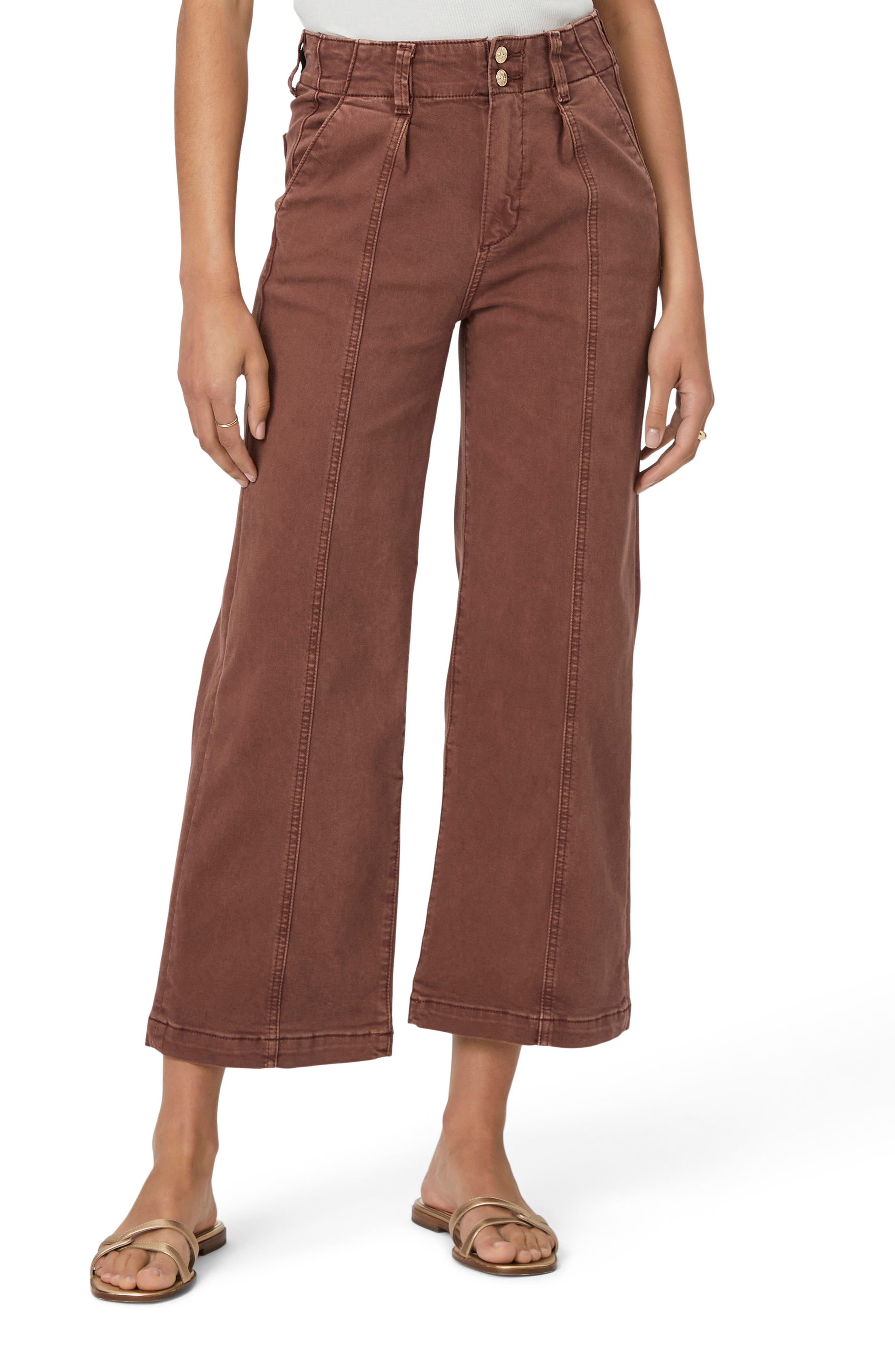 PAIGE Brooklyn High Waist Crop Wide Leg Jeans