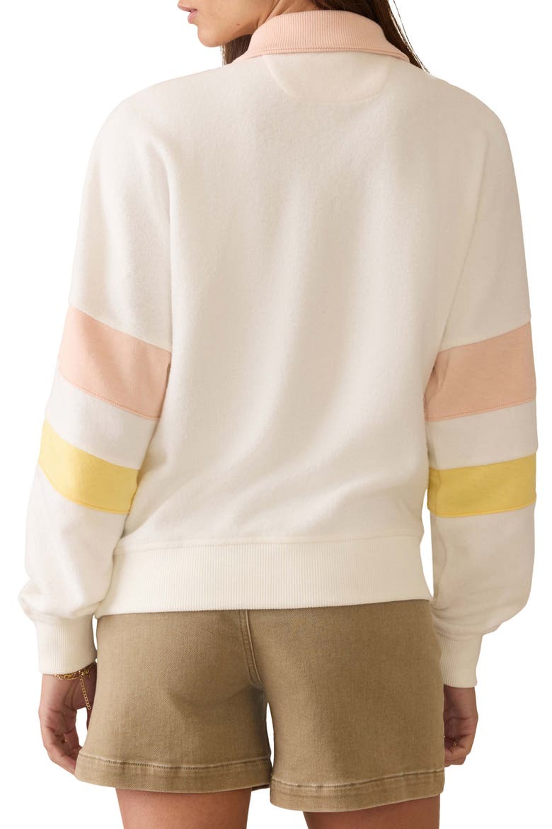 Beach Quarter Zip Fleece Pullover, Alternate, color, EGRET MULTI