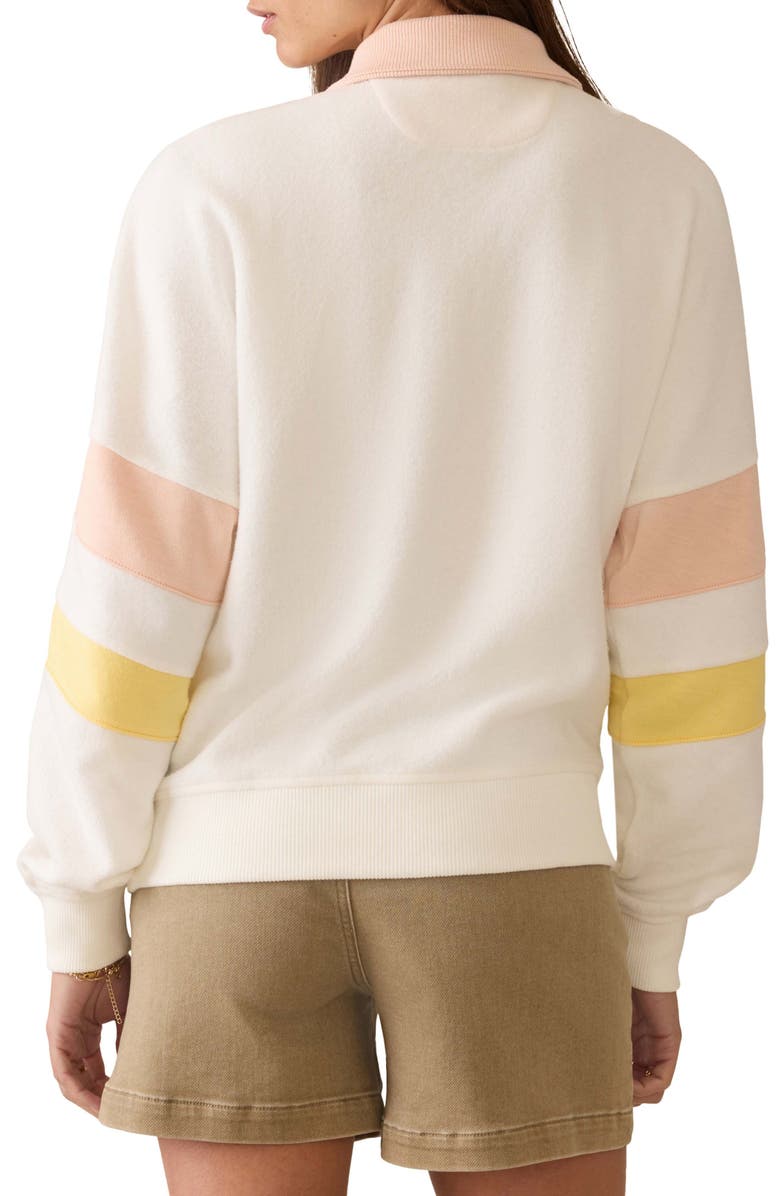 Faherty Beach Quarter Zip Fleece Pullover, Alternate, color, Egret Multi