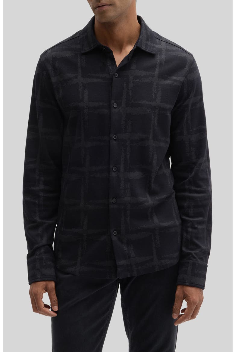 Dravon Cotton Blend Knit Shirt, Main, color, BLACK