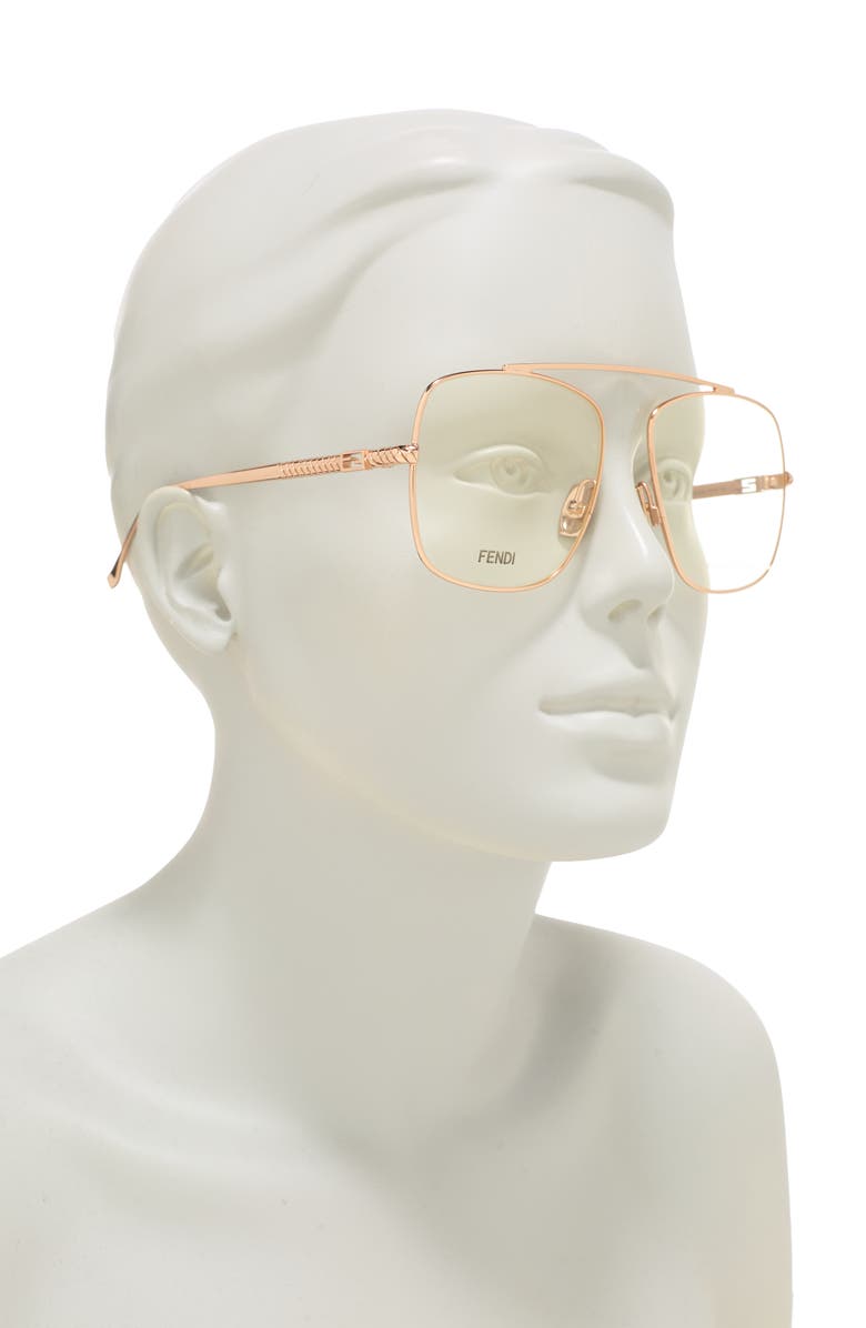 Fendi 57mm Aviator Optical Frames, Alternate, color, 