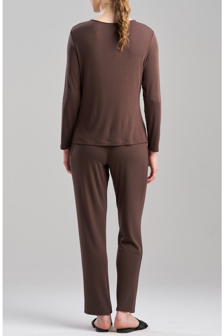 Ribbed Long Pajamas, Alternate, color, ESPRESSO