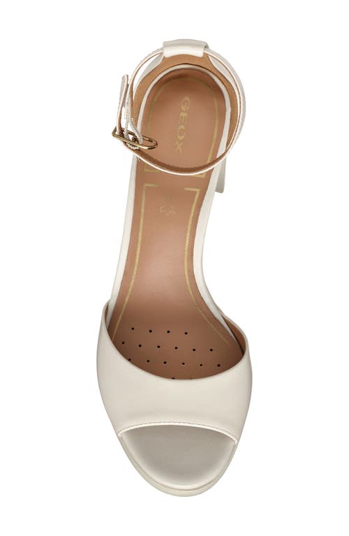 Geox Walk Pleasure Ankle Strap Platform Sandal In Off White