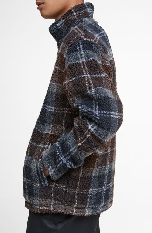 Barbour Tartan Faux Shearling Jacket In Multi