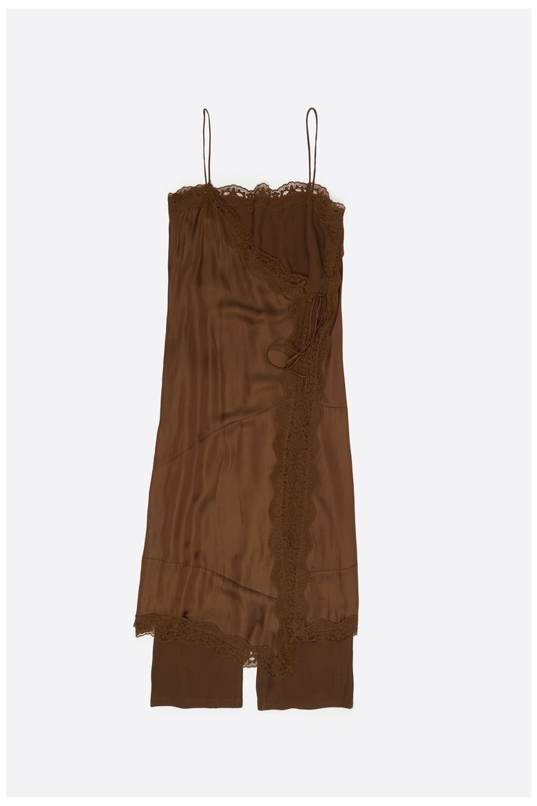 Off-White Lace Skirt-Trouser Hybrid, Alternate, color, DARK OLIVE