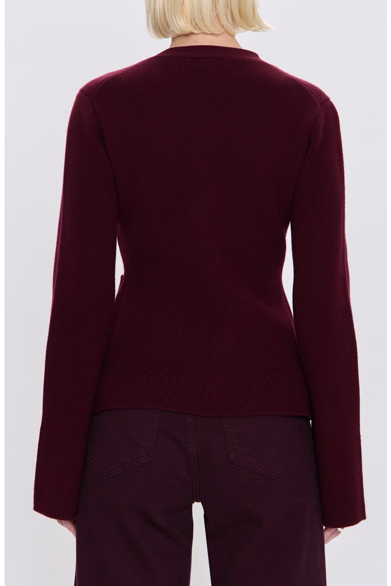 Aeron V-Neck Cardigan, Alternate, color, CLARET