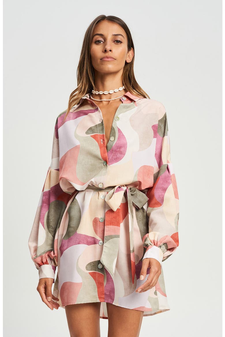 Bligh Shirt Dress, Alternate, color, Abstract Tonal