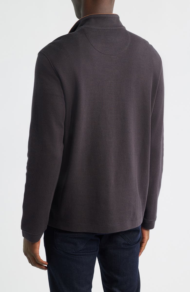 Johnston & Murphy Jacquard Knit Quarter Snap Pullover, Alternate, color, Brown