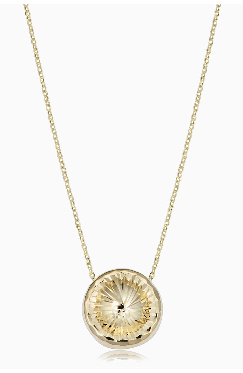 Oradina 14K Yellow Gold Sunburst Round Necklace, Main, color, Yellow Gold