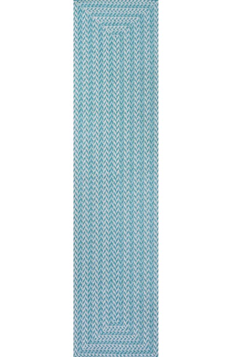 Chevron Modern Concentric Squares Indoor/Outdoor Area Rug