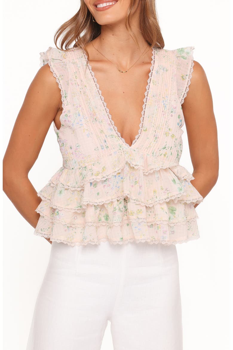 Yana Ruffle Top, Main, color, PASTEL PINK FLORAL