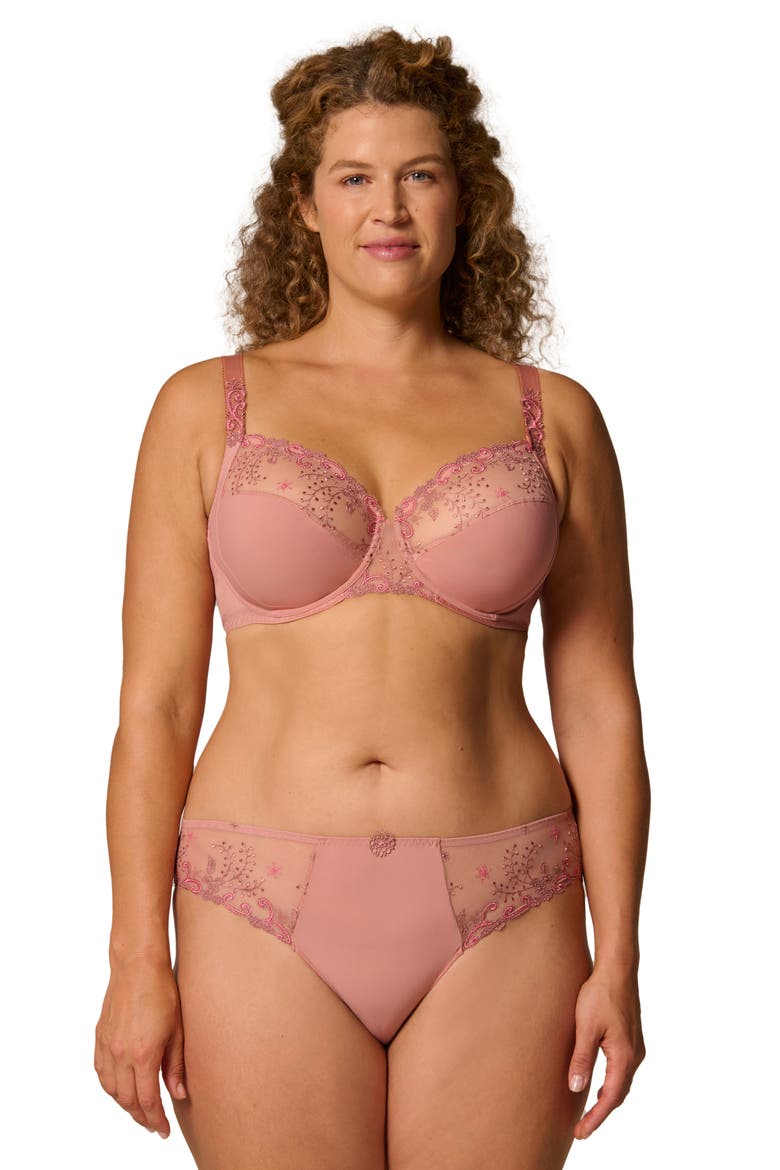 'Delice' Embroidered Underwire Bra, Alternate, color, SMOKEY PINK