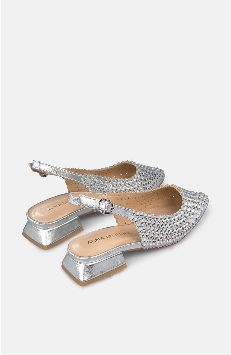 Alma en Pena Flat Shoe Details, Alternate, color, Metallic Silver