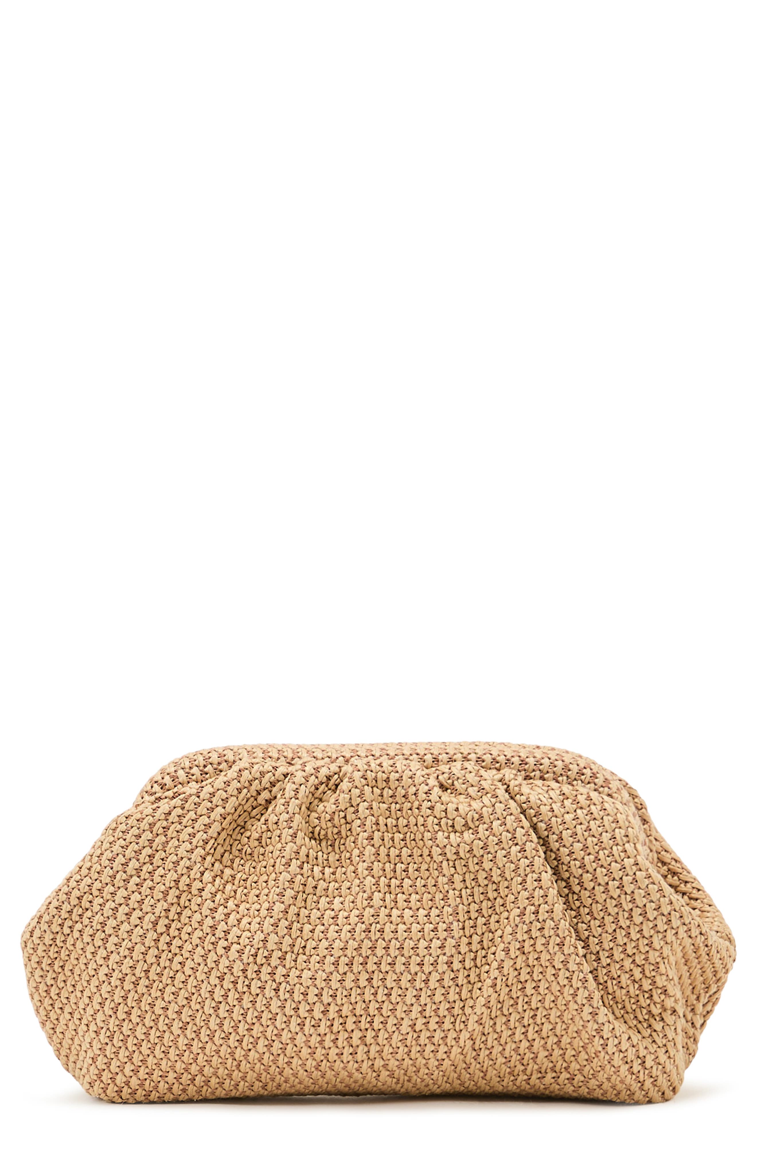 Reiss Georgia Woven Raffia Clutch, Main, color, Natural
