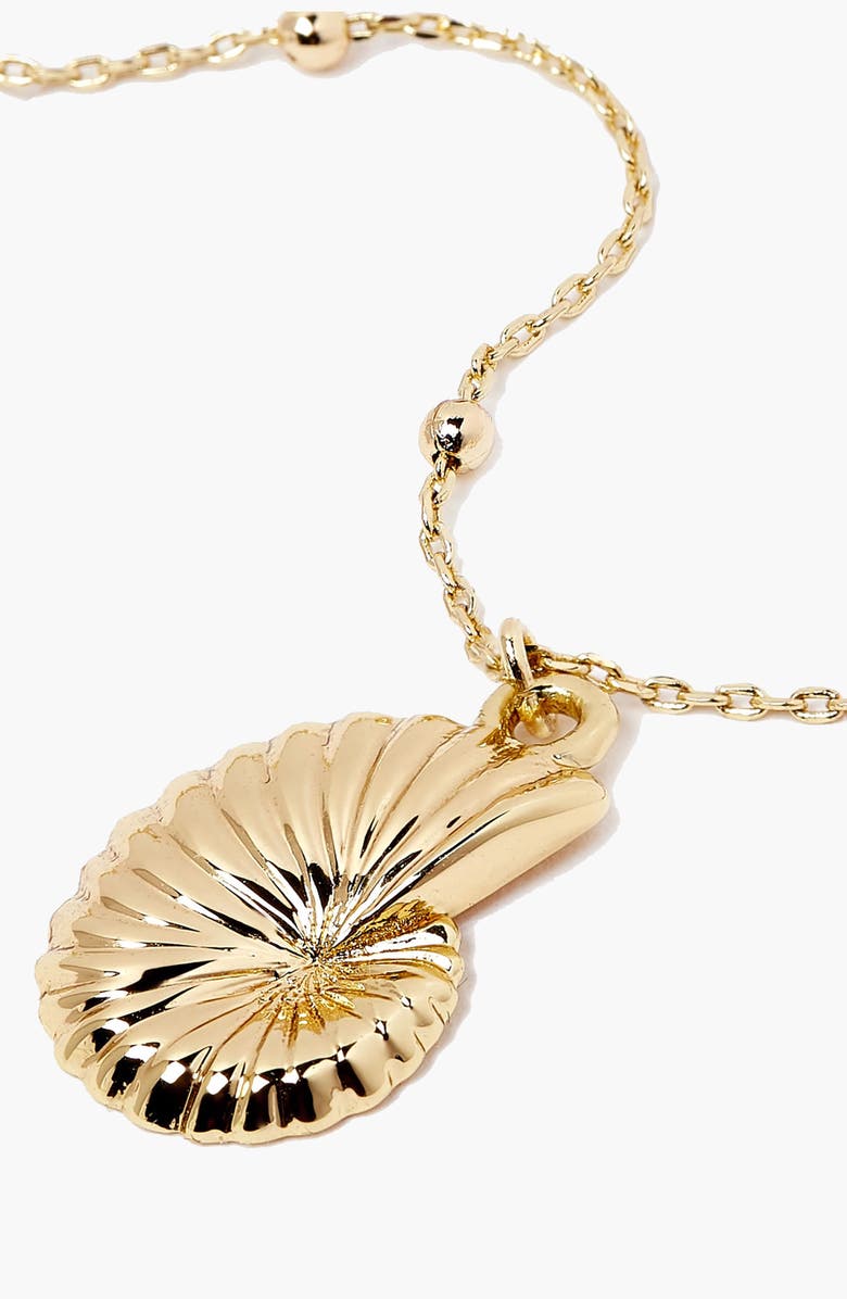 YOJ Coral Beaded Shell Chocker Necklace in Gold, Alternate, color, Gold