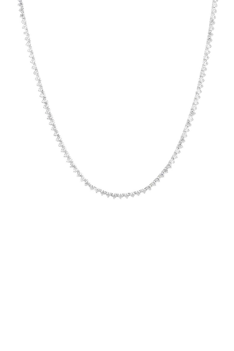 Sterling Silver 18k Gold Plated Francesca Tennis Necklace Dainty, Main, color, Silver