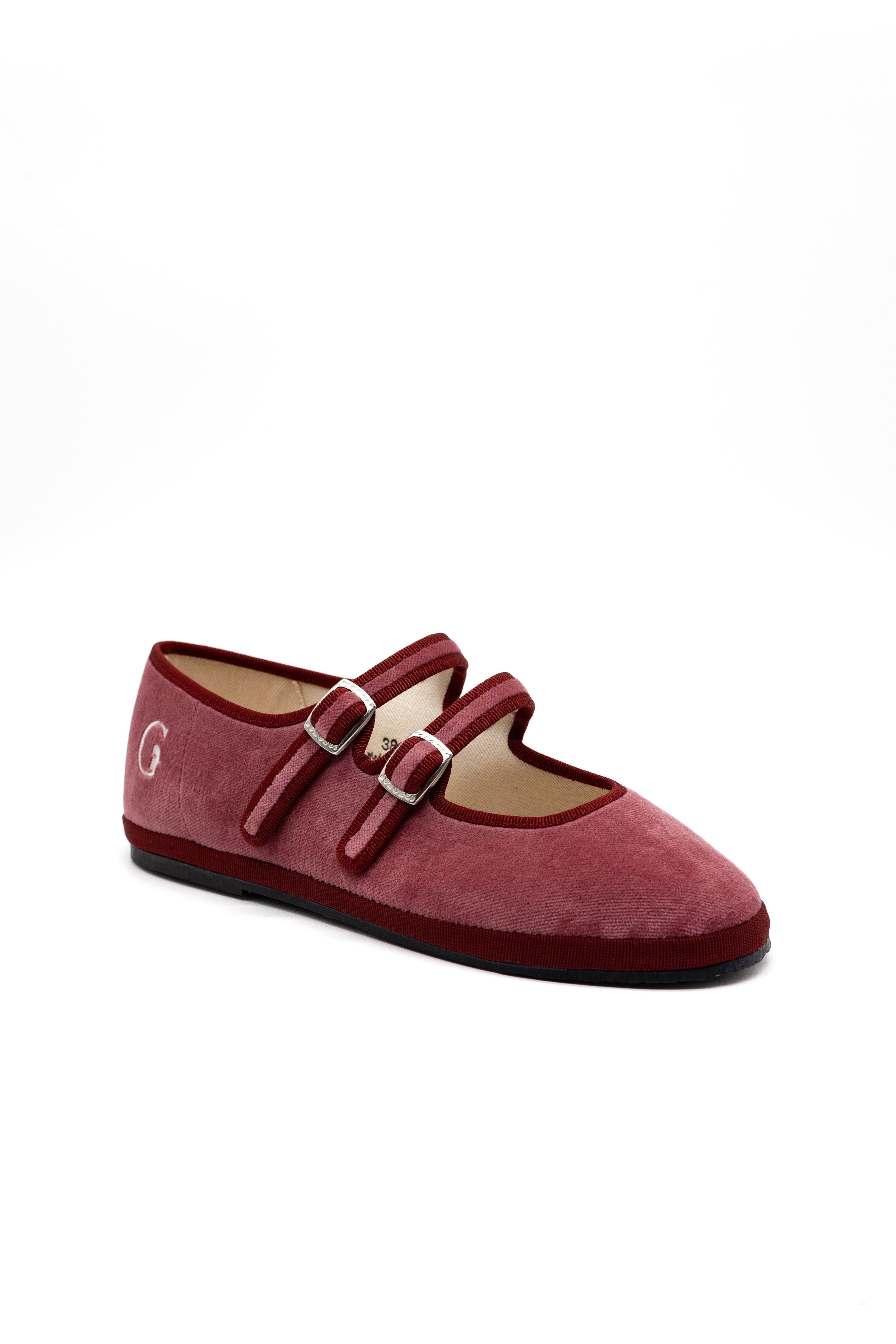 Gondolina Shoes Petal Double Strap Mary Jane Flats, Alternate, color, Rosé Wine