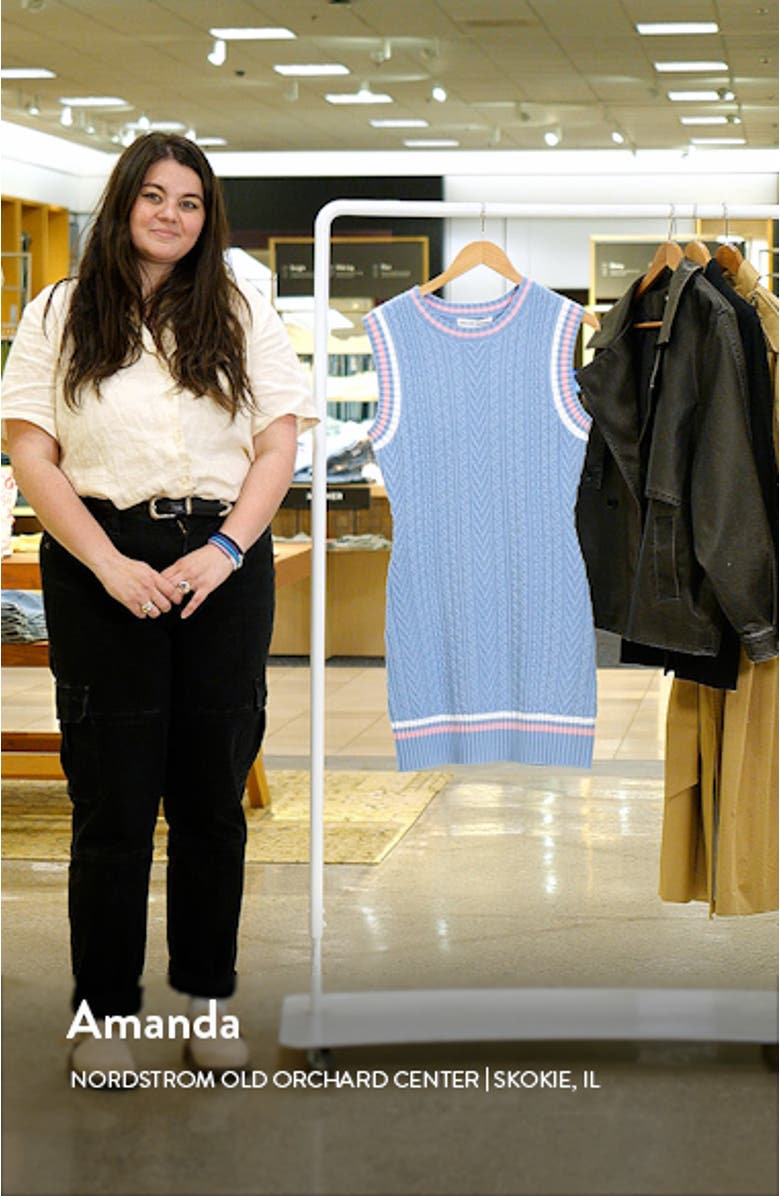 Sleeveless Cable Stitch Sweater Dress, sales video thumbnail