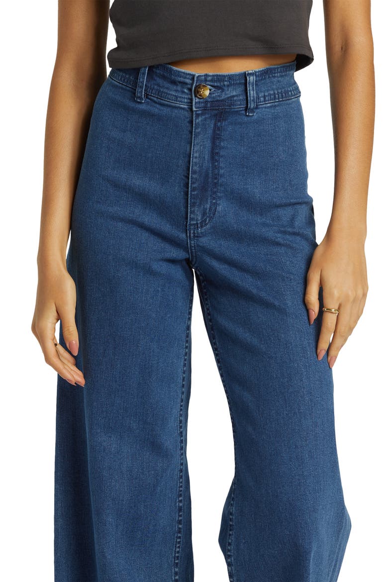 Free Fall Fray Hem Stretch Wide Leg Jeans, Alternate, color, OCEANA BLUE