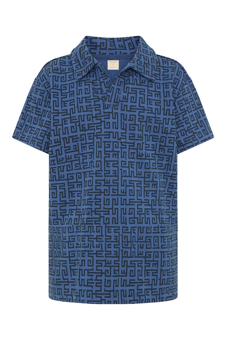 Kids' Geo Print Polo, Main, color, SLATE BLUE
