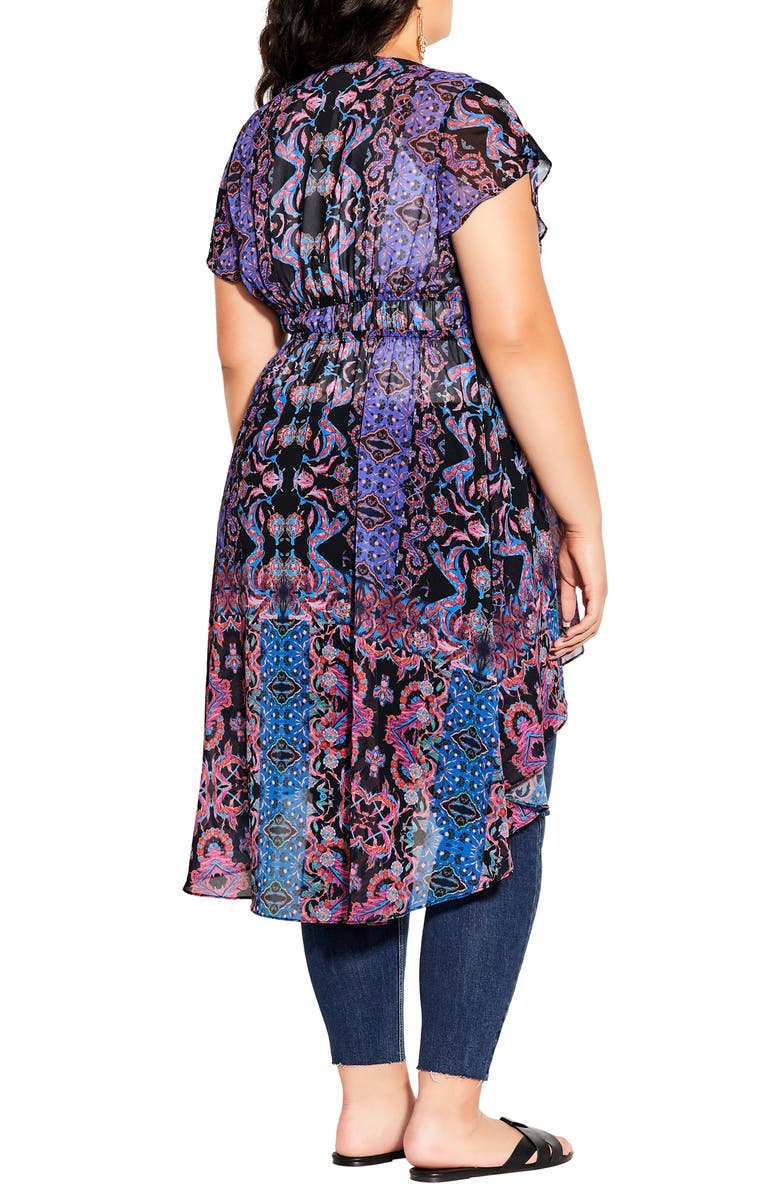 City Chic Mix Print Sheer Jacket, Alternate, color,