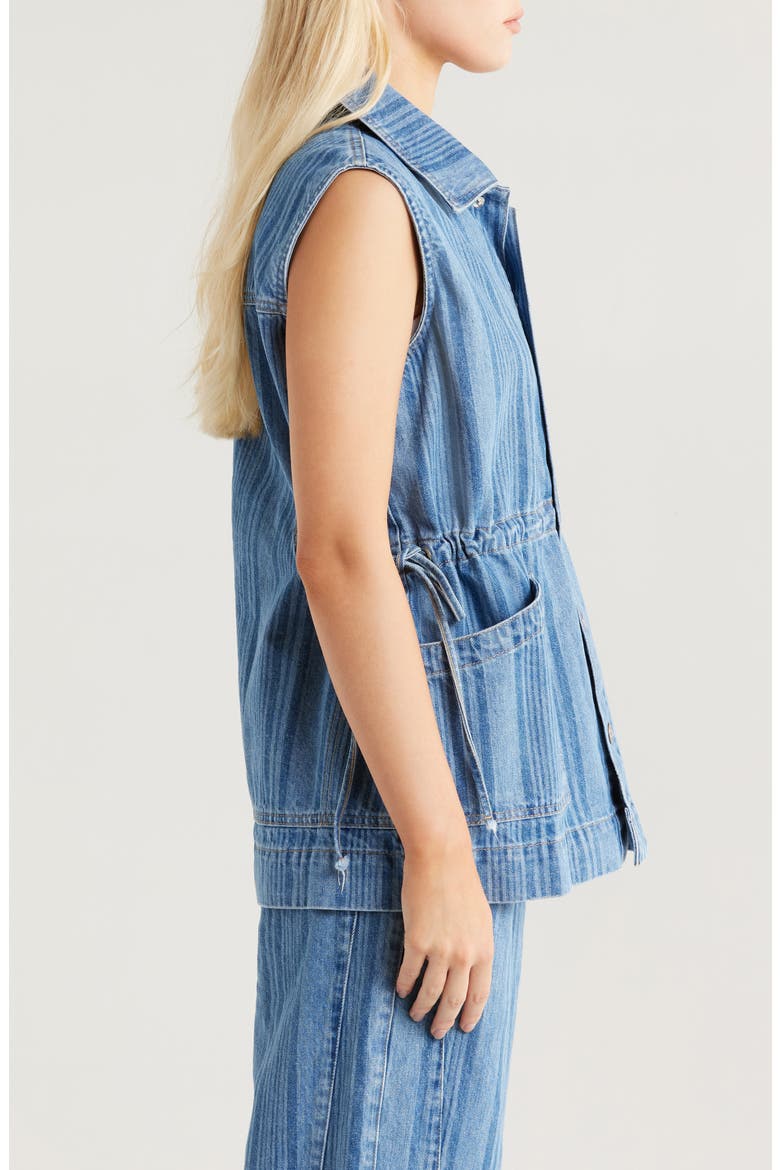 Hera Stripe Denim Vest, Alternate, color, BLUE