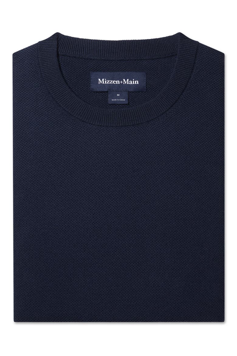 Ashe Crewneck Cotton Blend Performance Sweater, Alternate, color, NAVY