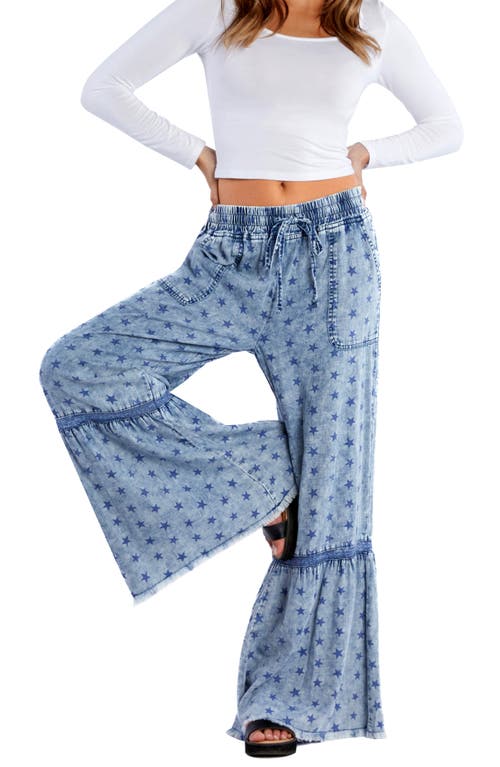 Billy T Drawstring Waist Tiered Denim Pants In Star Rizz