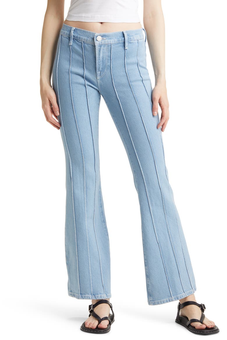 The Pintuck Low Rise Flare Jeans, Main, color, VANDERBILT