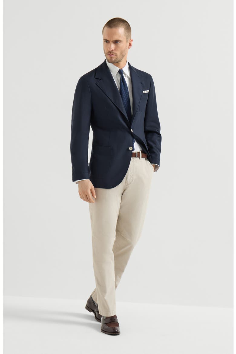Cashmere Batavia deconstructed blazer with patch pockets, Alternate, color, Blue