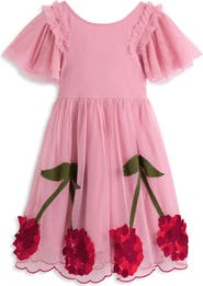 Mini Boden Kids' Cherry Appliqué Tulle Dress