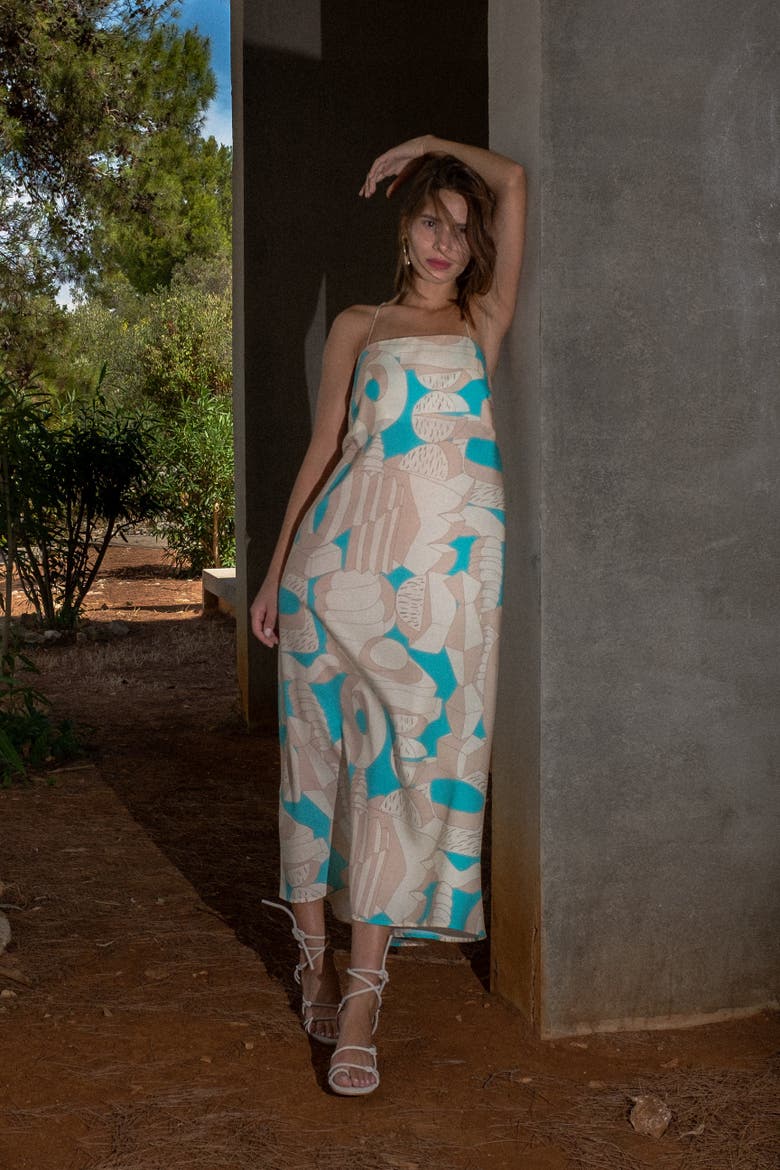 Intermission Flowy Strappy Midi Dress, Alternate, color, Sculpting