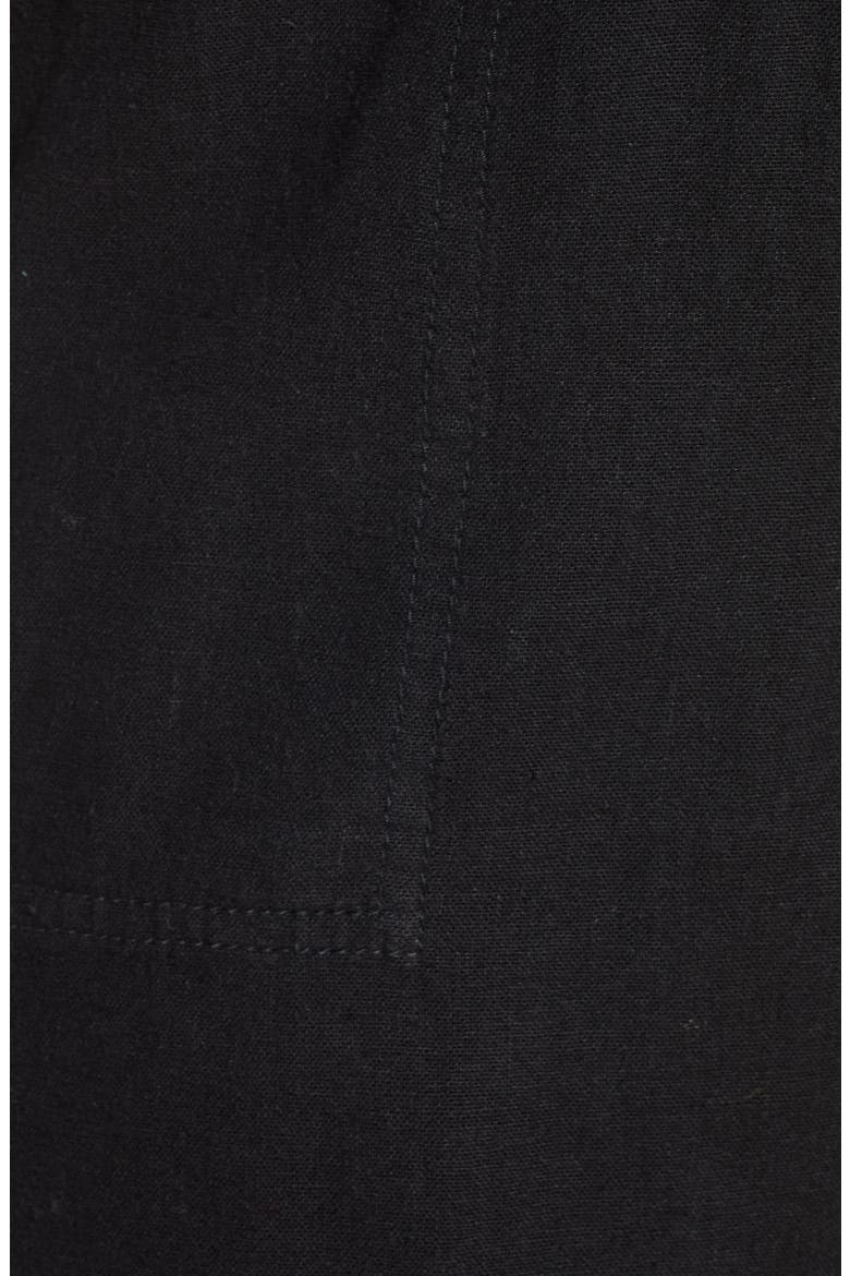 Drawstring Linen Blend Shorts, Alternate, color, BLACK