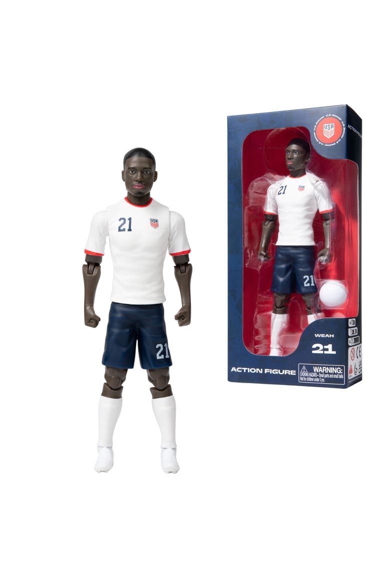 SOCKERS USMNT Tim Weah 8" Collectible Soccer Action Figure, Main, color, White