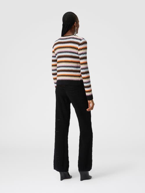 Missoni Striped Wool Knit Self-tie Cardigan In Multicoloured