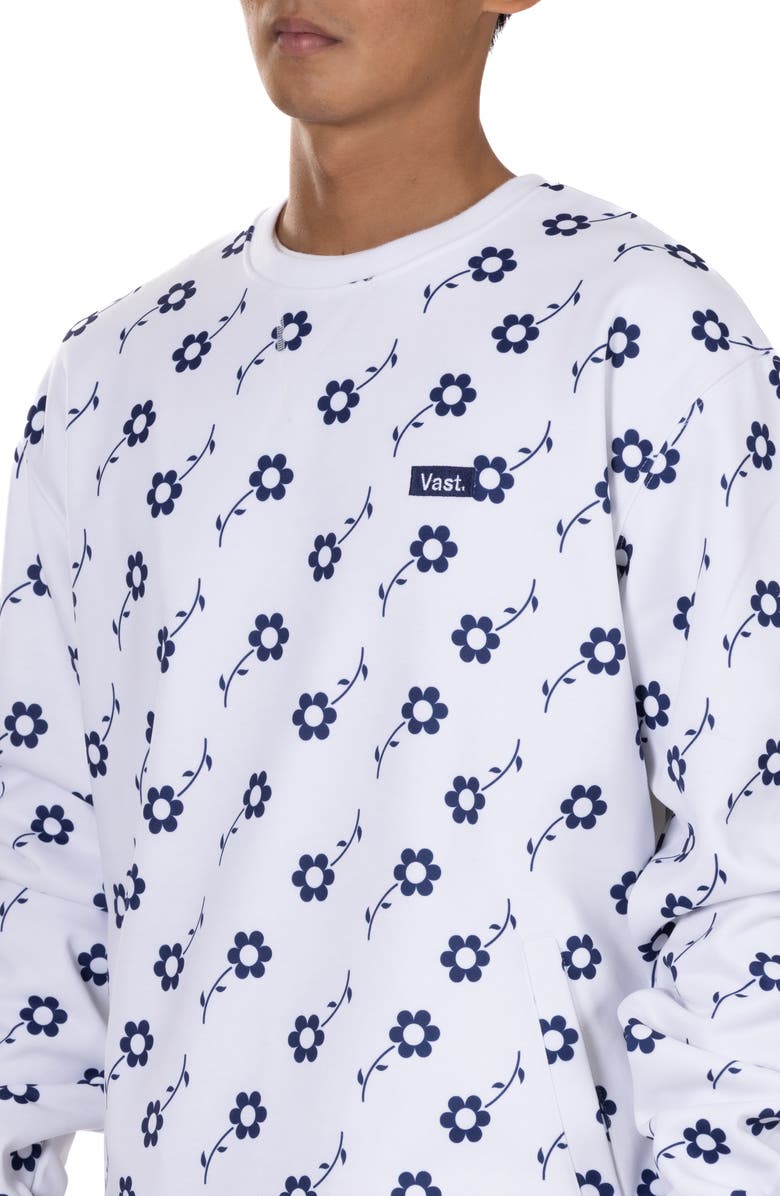 VAST Floral Print Recycled Polyester Sweatshirt, Alternate, color,