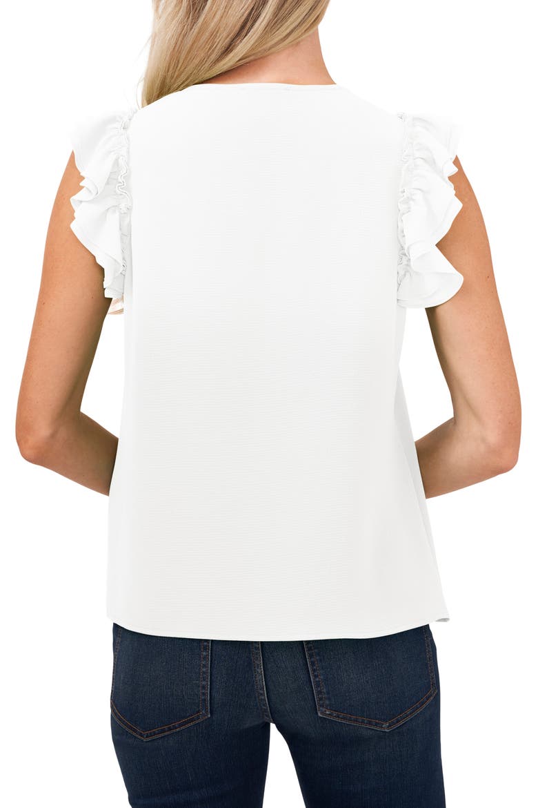 Double Ruffle Button-Up Top, Alternate, color, NEW IVORY