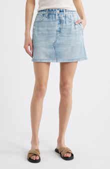 rag & bone Miramar Pull-On Trompe l'Oeil Faux Denim Cotton Terry Miniskirt