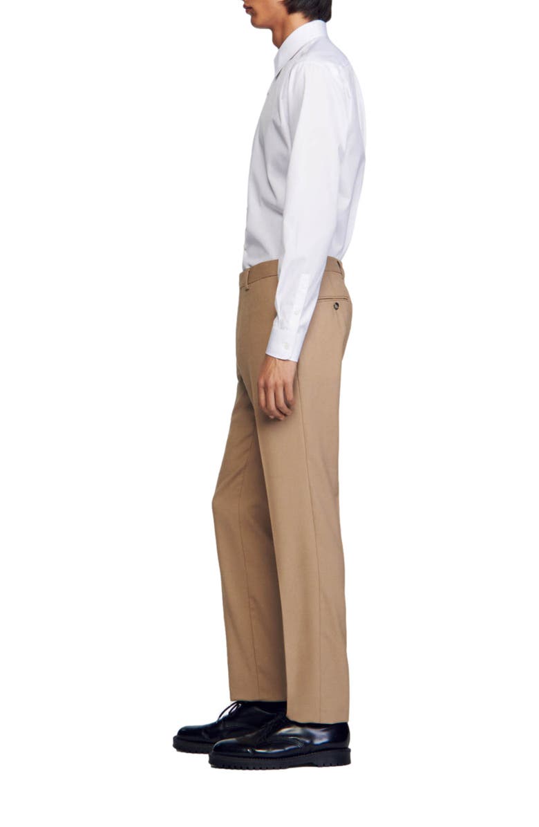 SANDRO Wool suit trousers, Alternate, color, Beige