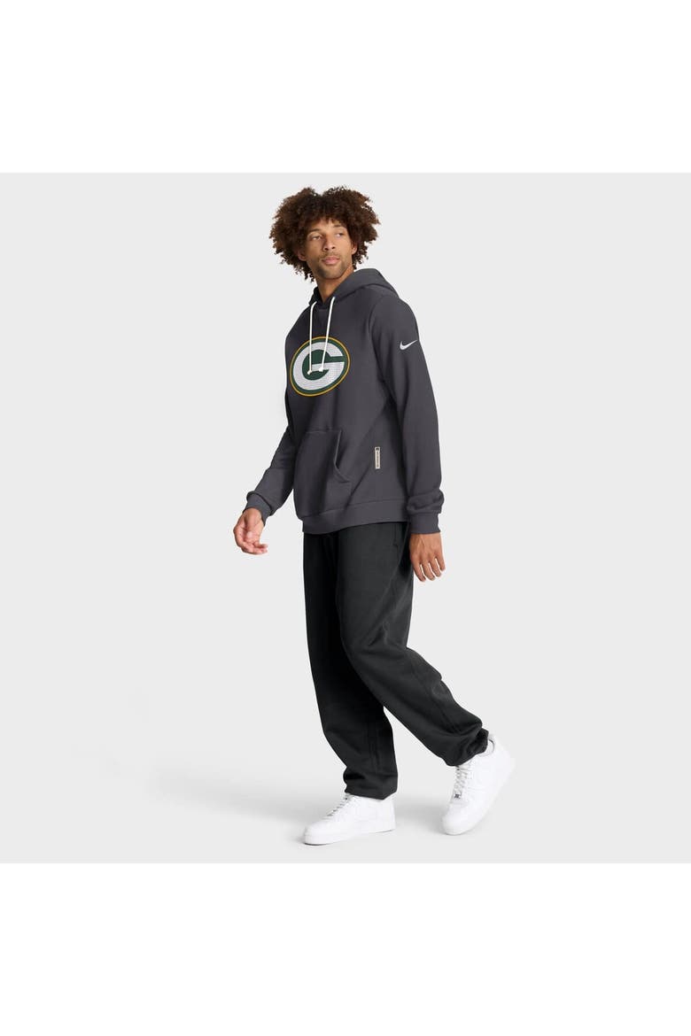 Men's Nike Anthracite Green Bay Packers Sideline Standard Issue Initial Home Dri-FIT Hoodie, Alternate, color, Anthracite