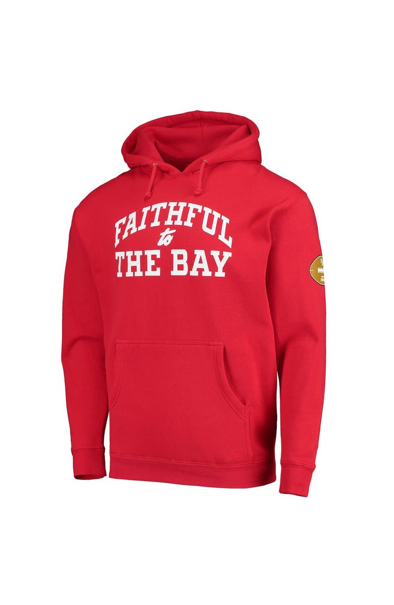 Mitchell & Ness Men's Mitchell & Ness Scarlet San Francisco 49ers Faithful To The Bay Pullover Hoodie, Alternate, color, 