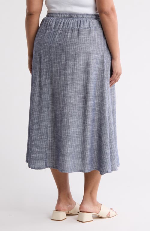Max Studio Pinstripe Pocket Pull-on Skirt In Gray