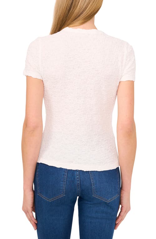 Cece Puckered Knit Baby Tee In New Ivory
