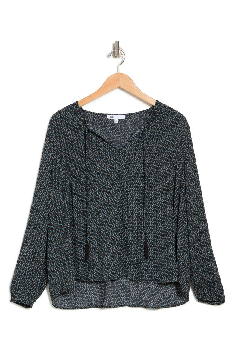 DR2 by Daniel Rainn Daniel Rainn Release Pleast Tassel Tie Blouse, Alternate, color, 