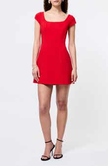 French Connection Azra Cap Sleeve Twill Minidress