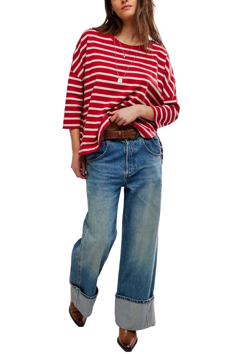 Second Sense Striped T-Shirt, Alternate, color, BERRY COMB0