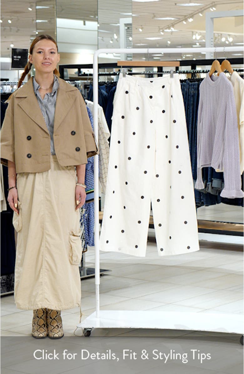 Valora Dot Wide Leg Cotton & Linen Pants, sales video thumbnail