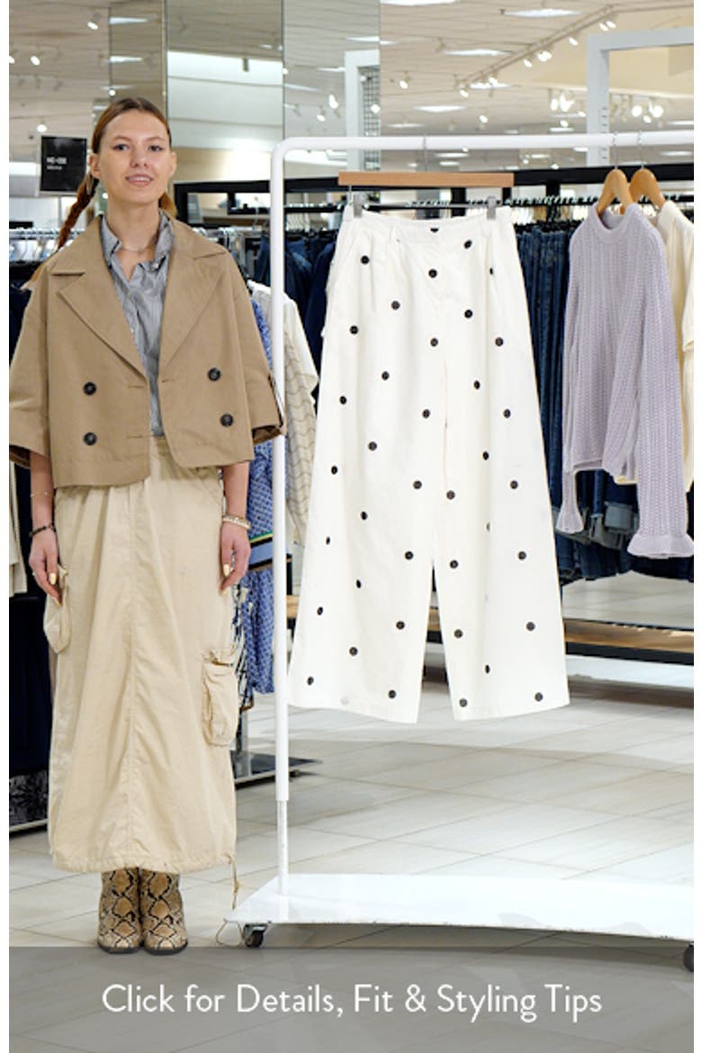 Valora Dot Wide Leg Cotton & Linen Pants video