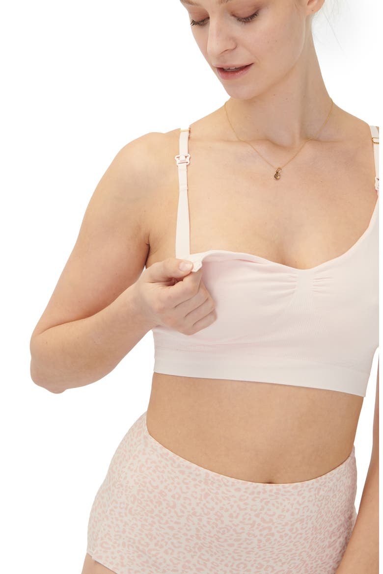 The Essential Maternity Wireless Pumping and Nursing Bra, Alternate, color, PETAL